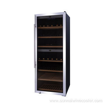 Full glass door dual zone wine cooler